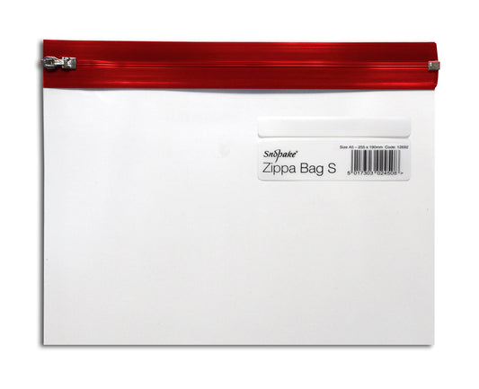 Snopake Zippa Bag Polypropylene A5 140 Micron Red (Pack 25) - 12692 - NWT FM SOLUTIONS - YOUR CATERING WHOLESALER