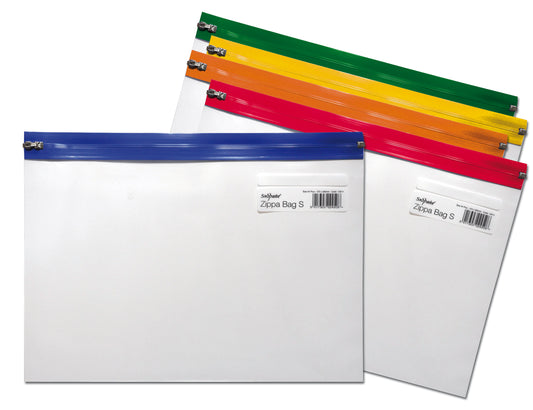 Snopake Zippa Bag S Polypropylene A4 180 Micron Classic Assorted Colours (Pack 25) - 12796 - NWT FM SOLUTIONS - YOUR CATERING WHOLESALER