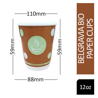 Belgravia 12oz Bio Double Walled Cups 25's - NWT FM SOLUTIONS - YOUR CATERING WHOLESALER