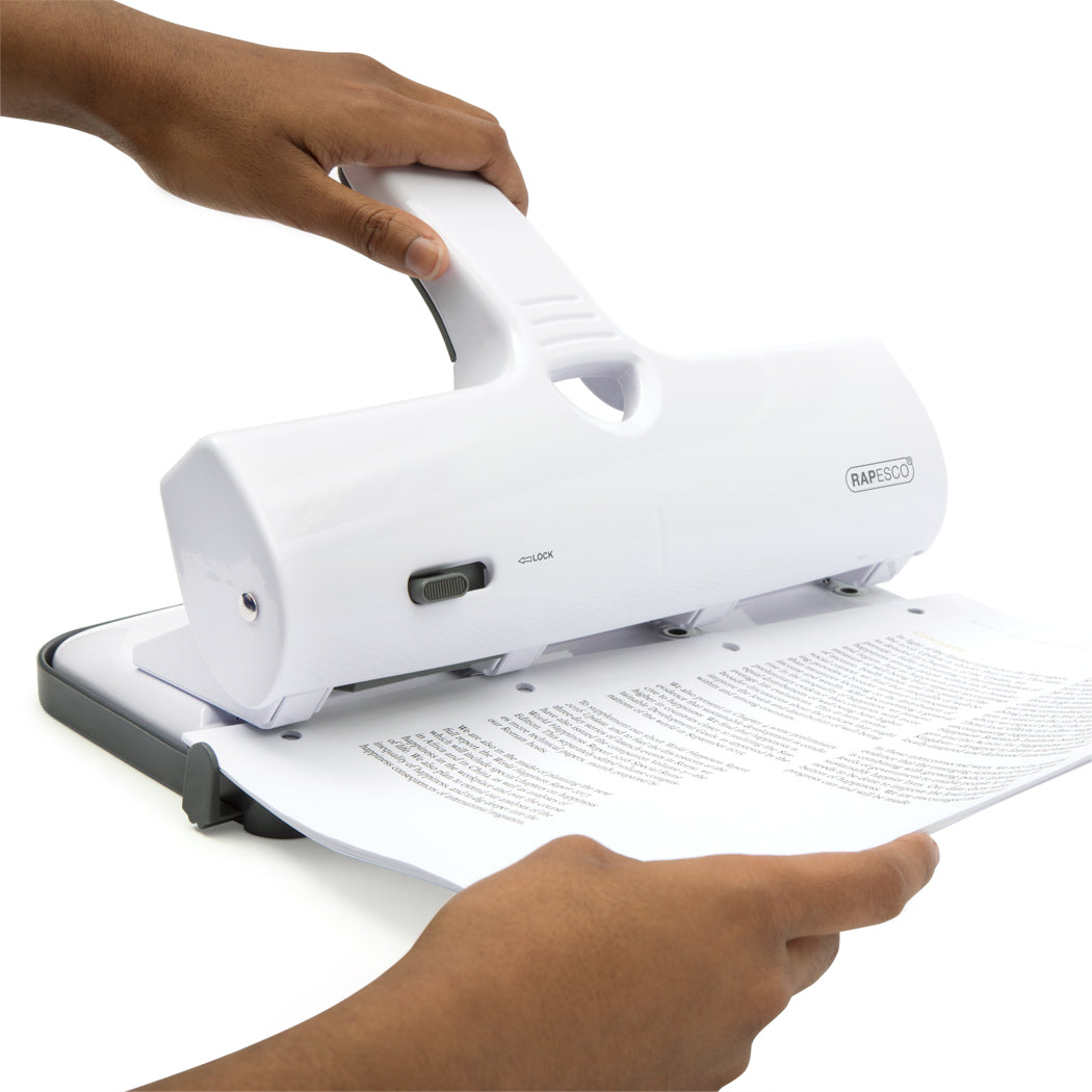 Rapesco ALU 40 4 Hole Punch Heavy Duty Metal 40 Sheet White - 1324