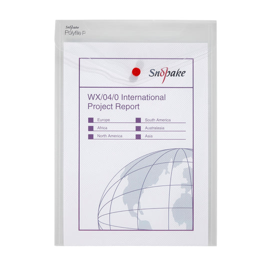 Snopake Polyfile Portrait Wallet File Polypropylene A4 Clear (Pack 5) - 13263 - NWT FM SOLUTIONS - YOUR CATERING WHOLESALER