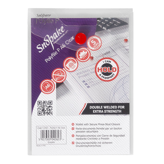 Snopake Polyfile Portrait Wallet File Polypropylene A6 Clear (Pack 5) - 13293 - NWT FM SOLUTIONS - YOUR CATERING WHOLESALER