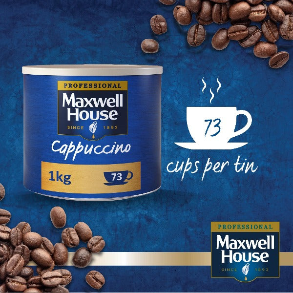 Maxwell House Cappuccino Instant Coffee 1kg Tin