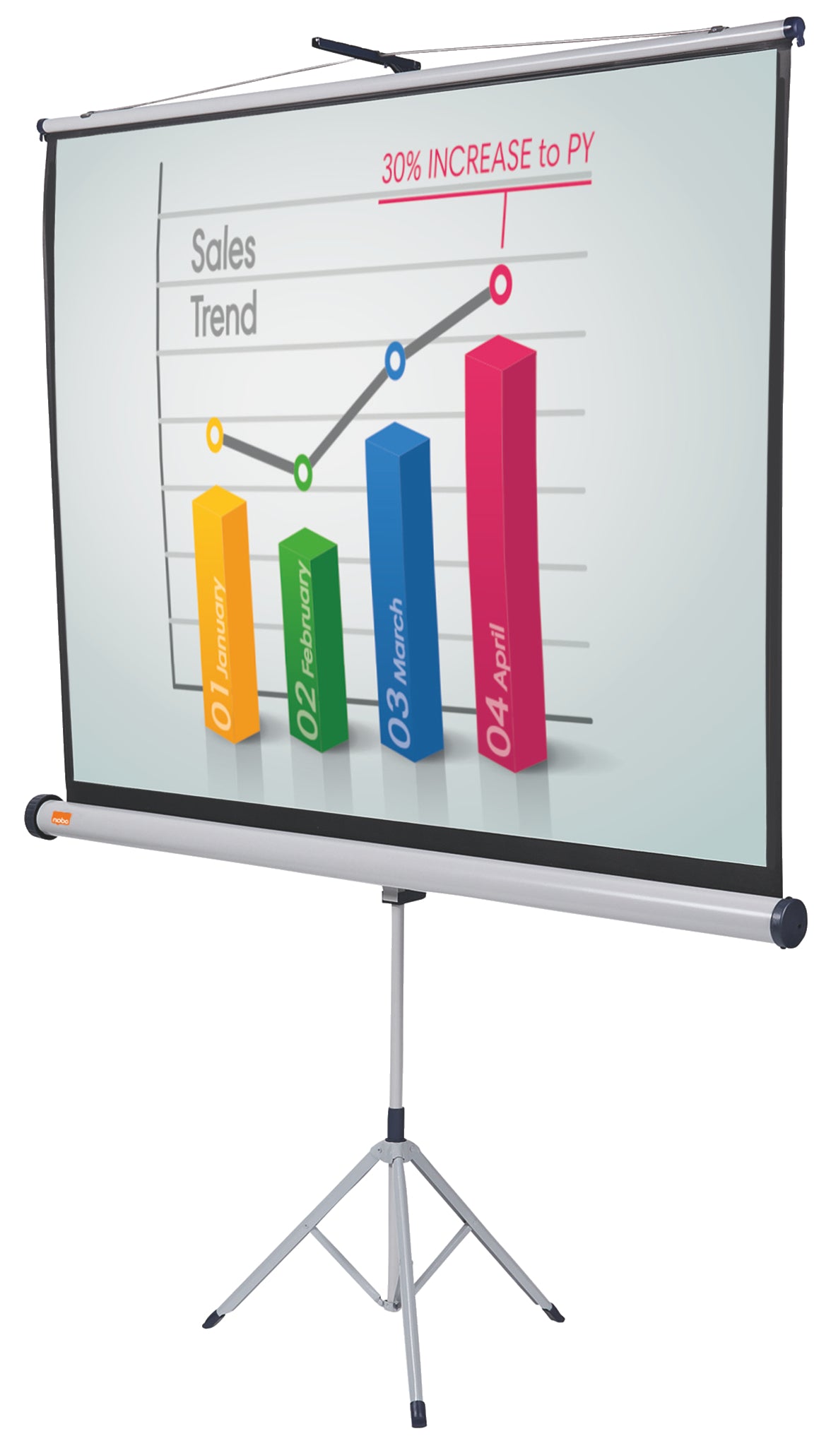 Nobo Portable Tripod Projection Screen 1138x1500mm 1902395