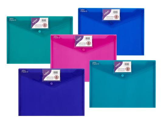 Snopake Polyfile ID Wallet File Polypropylene A4 Electra Assorted Colours (Pack 5) - 14734 - NWT FM SOLUTIONS - YOUR CATERING WHOLESALER