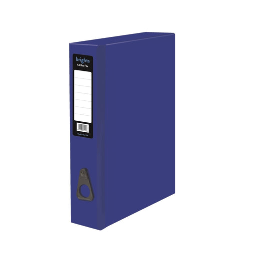 Brights Box File Foolscap Navy - NWT FM SOLUTIONS - YOUR CATERING WHOLESALER