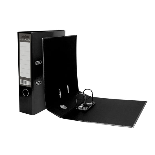 Brights Lever Arch A4 Black File - NWT FM SOLUTIONS - YOUR CATERING WHOLESALER