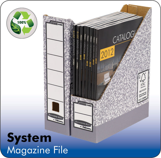 Fellowes Bankers Box System Magazine File Board Grey (Pack 10) 186004 - NWT FM SOLUTIONS - YOUR CATERING WHOLESALER