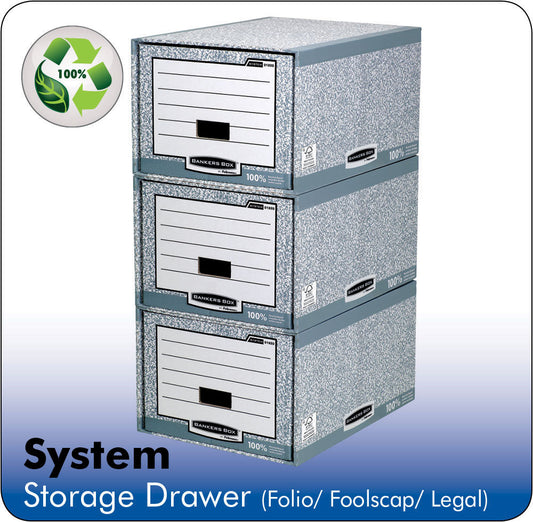 Fellowes Bankers Box System Storage Drawer Board Grey (Pack 5) 1820 - NWT FM SOLUTIONS - YOUR CATERING WHOLESALER