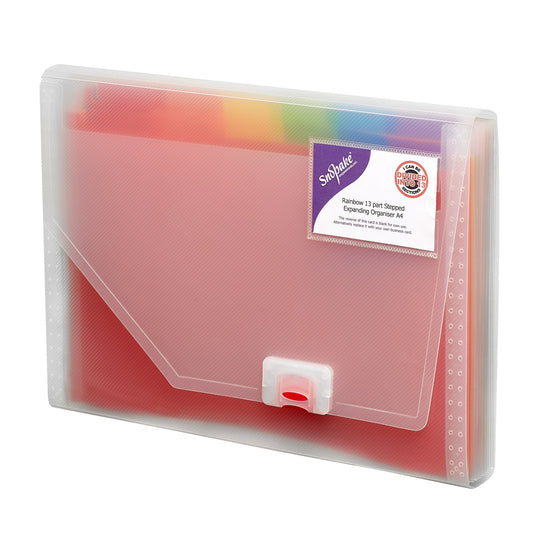Snopake Rainbow Exanding File Polypropylene A4 13 Part Clear - 15768 - NWT FM SOLUTIONS - YOUR CATERING WHOLESALER