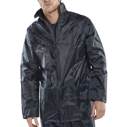 Beeswift Weatherproof XXL Navy Nylon Jacket - NWT FM SOLUTIONS - YOUR CATERING WHOLESALER
