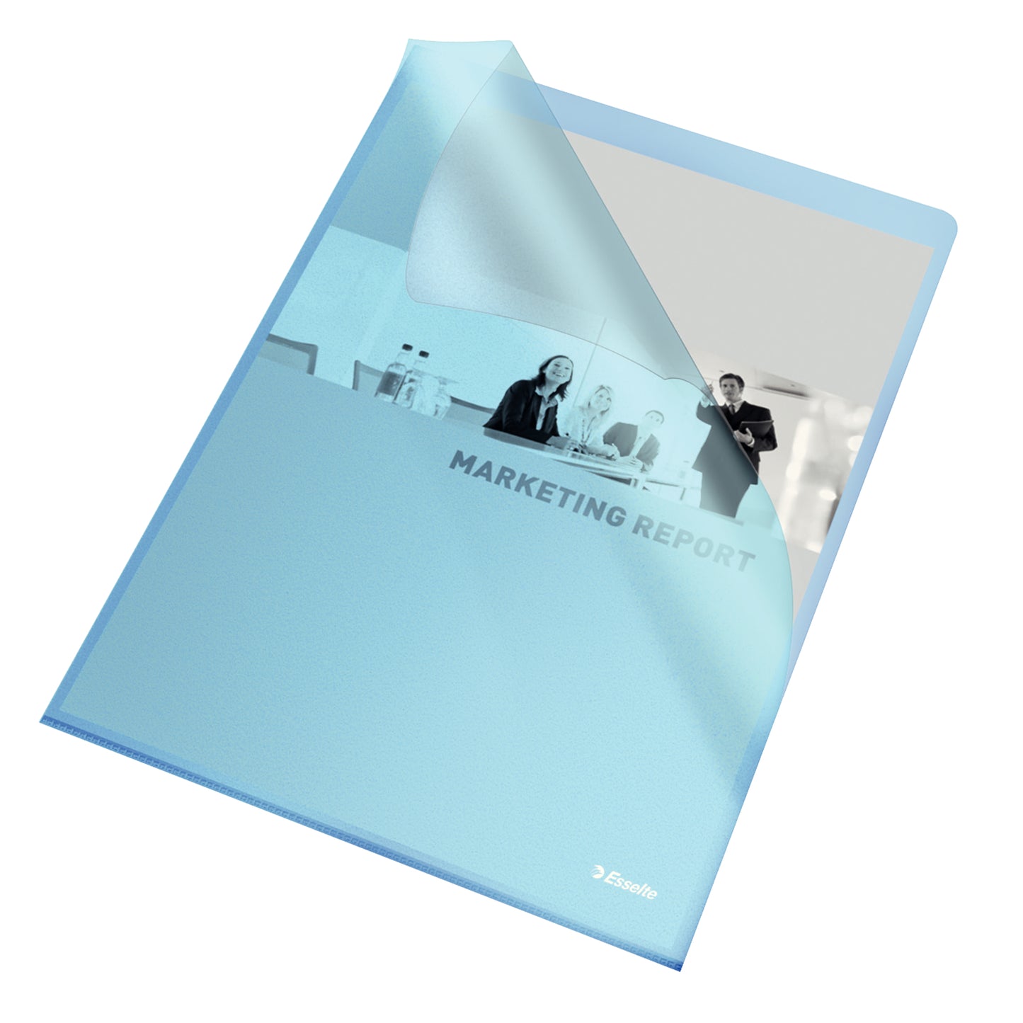 Esselte Cut Back Folder Polypropylene A4 105 Micron Blue (Pack 100) 54837
