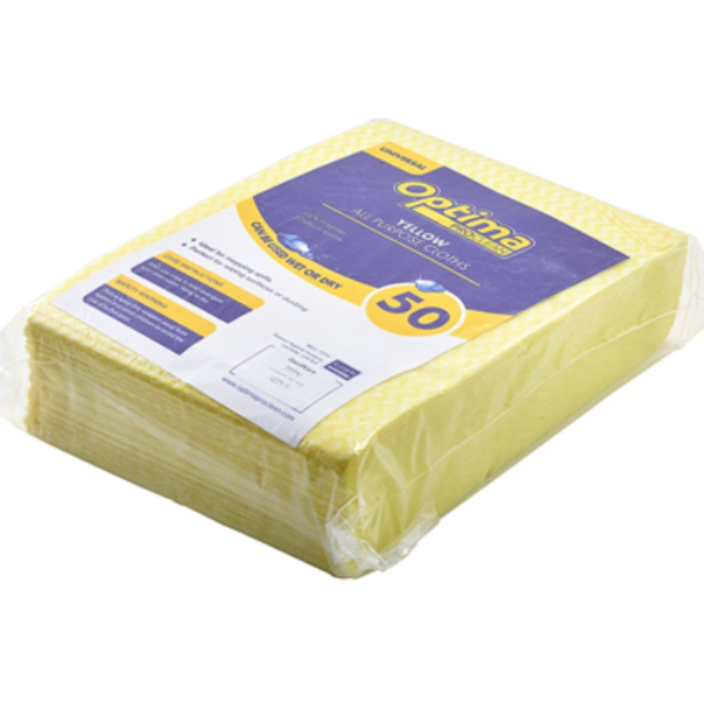 Janit-X/Optima Heavyweight All Purpose Non Woven Cloth 500x360mm Yellow (Pack of 50)