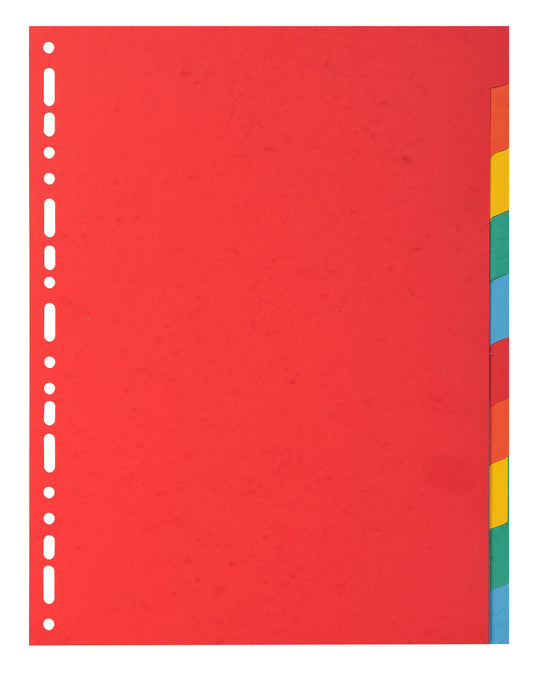 Exacompta Forever Recycled Divider 10 Part A4 220gsm Card Vivid Assorted Colours - 2010E - NWT FM SOLUTIONS - YOUR CATERING WHOLESALER