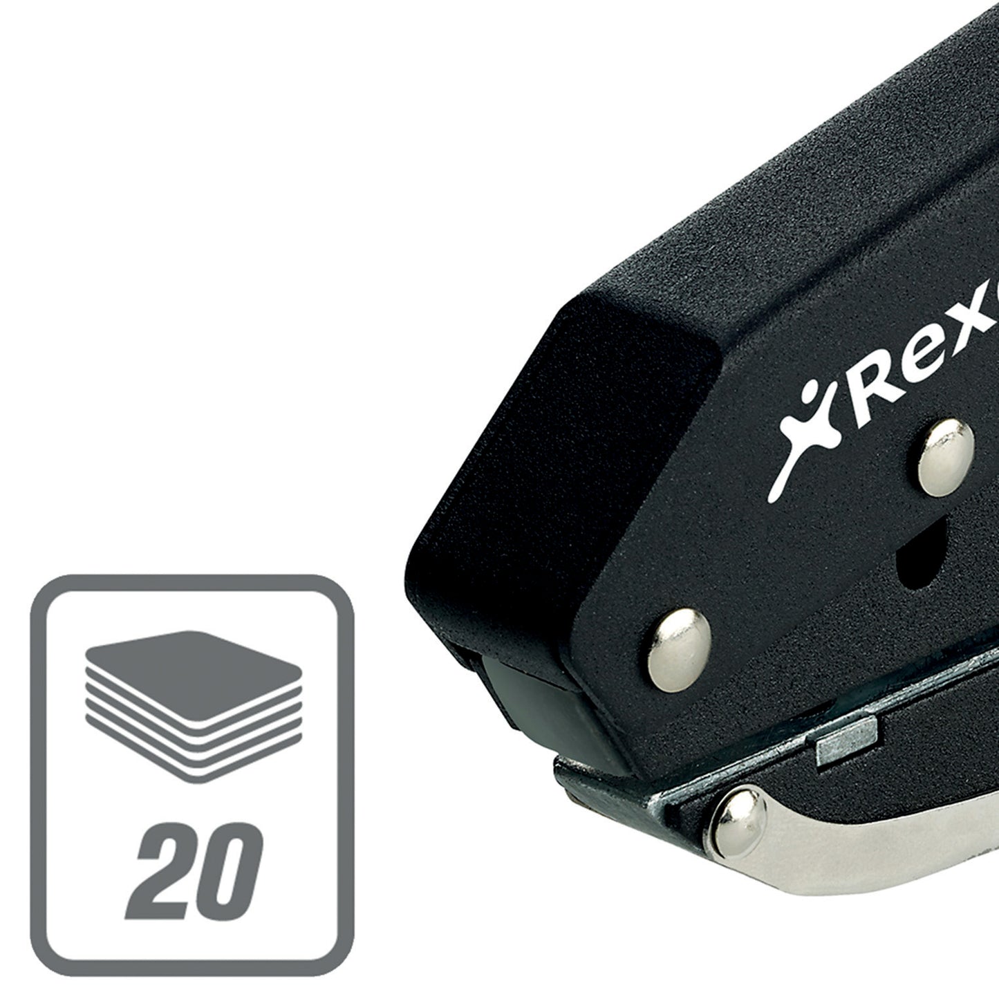 Rexel S120 1 Hole Punch Metal 20 Sheet Black 20120041