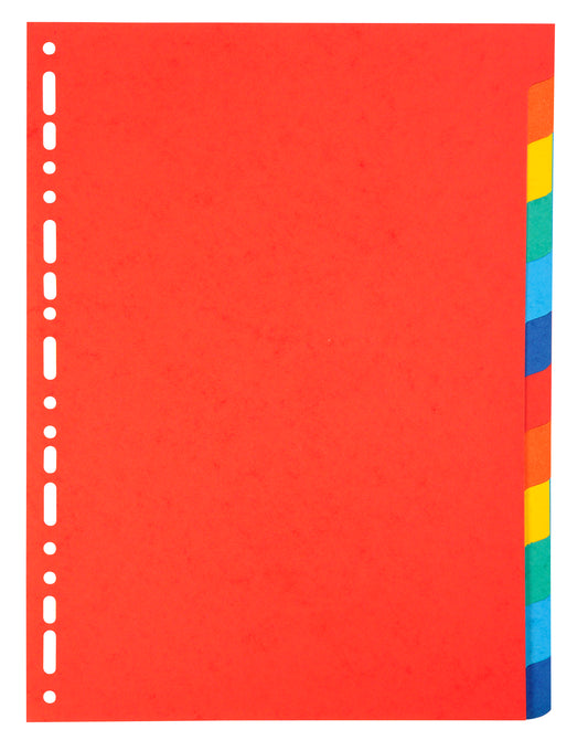 Exacompta Forever Recycled Divider 12 Part A4 220gsm Card Vivid Assorted Colours - 2012E - NWT FM SOLUTIONS - YOUR CATERING WHOLESALER