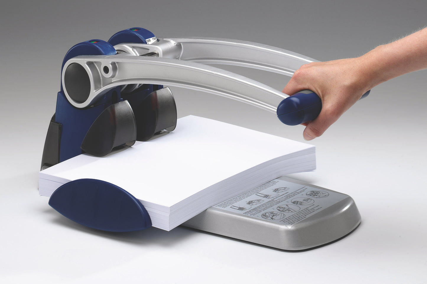 Rexel HD2300X 2 Hole Punch Ultra Heavy Duty Metal 50 Sheet Silver/Blue 2101521
