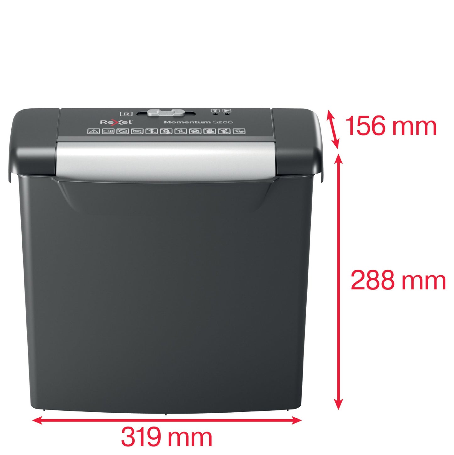 Rexel Momentum S206 Strip Cut Shredder 9 Litre 6 Sheet Black 2104568