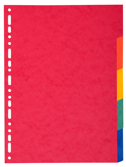 Exacompta Forever Recycled Divider 5 Part A4 Extra Wide 220gsm Card Vivid Assorted Colours - 2105E - NWT FM SOLUTIONS - YOUR CATERING WHOLESALER