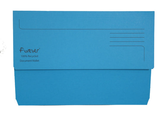Exacompta Forever Document Wallet Manilla Foolscap Half Flap 290gsm Blue (Pack 25) - 211/5001Z - NWT FM SOLUTIONS - YOUR CATERING WHOLESALER