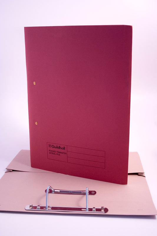 Guildhall Spring Pocket Transfer File Manilla Foolscap 420gsm Red (Pack 25) - 211/6005Z - NWT FM SOLUTIONS - YOUR CATERING WHOLESALER