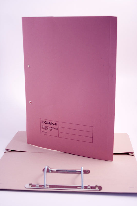 Guildhall Spring Pocket Transfer File Manilla Foolscap 420gsm Pink (Pack 25) - 211/6006Z - NWT FM SOLUTIONS - YOUR CATERING WHOLESALER