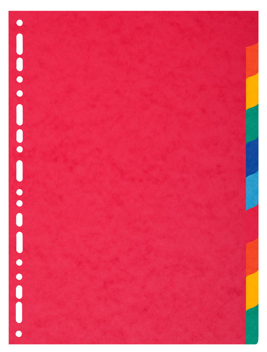 Exacompta Forever Recycled Divider 10 Part A4 Extra Wide 220gsm Card Vivid Assorted Colours - 2110E - NWT FM SOLUTIONS - YOUR CATERING WHOLESALER