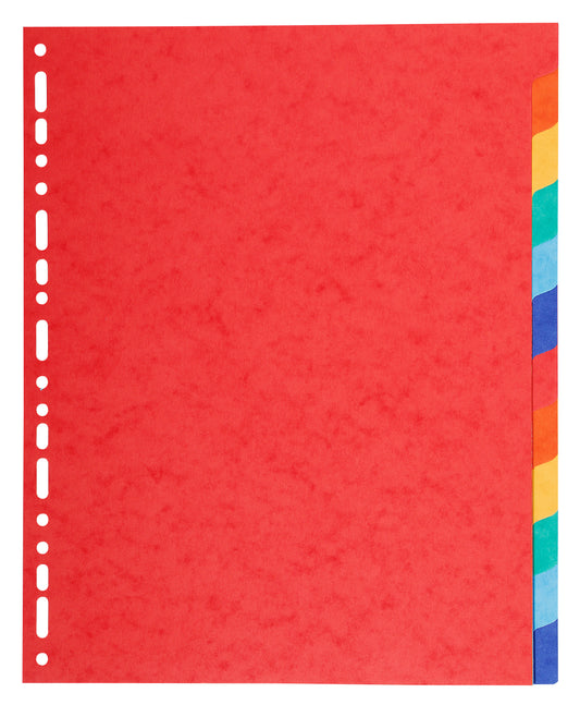 Exacompta Forever Recycled Divider 12 Part A4 Extra Wide 220gsm Card Vivid Assorted Colours - 2112E - NWT FM SOLUTIONS - YOUR CATERING WHOLESALER