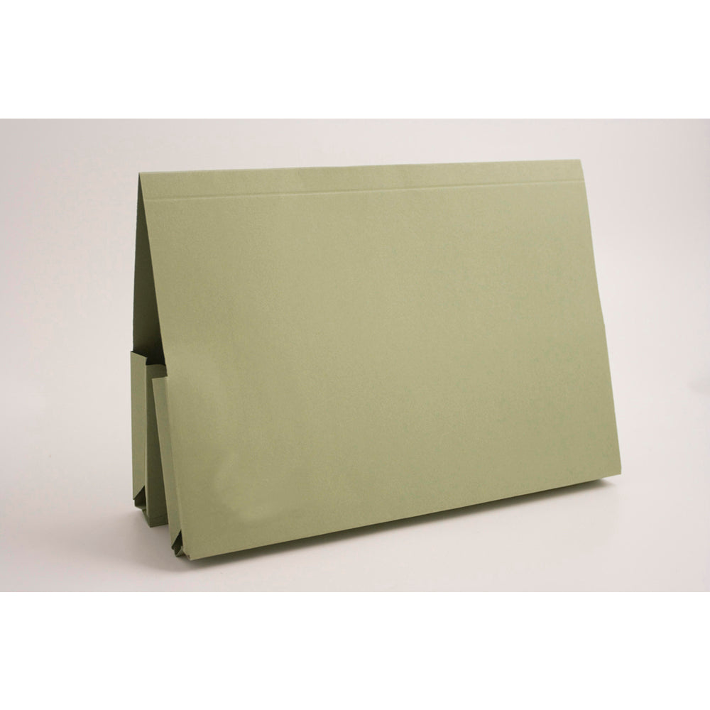 Guildhall Double Pocket Legal Wallet Manilla Foolscap 315gsm Green (Pack 25) - 214-GRNZ