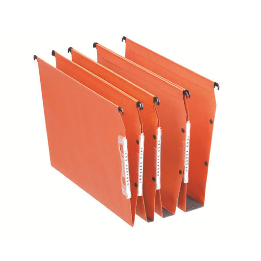 Esselte Orgarex A4 Lateral Suspension File Card V Base Orange (Pack 25) 21627 - NWT FM SOLUTIONS - YOUR CATERING WHOLESALER