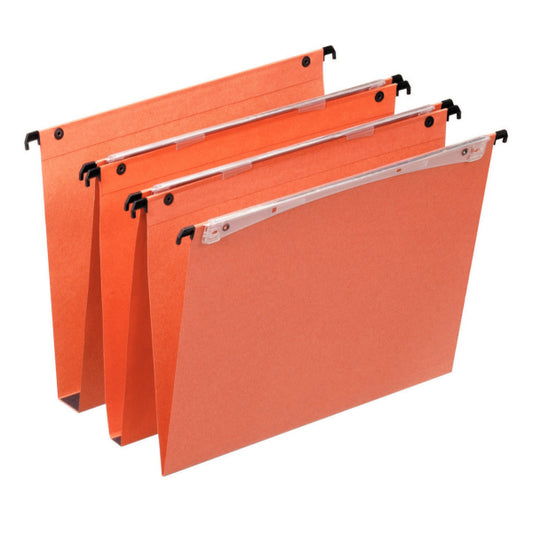 Esselte Orgarex A4 Vertical File Card 30mm Base Orange (Pack 25) 21633 - NWT FM SOLUTIONS - YOUR CATERING WHOLESALER