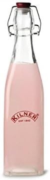 Kilner Branded Vintage Style SQUARE AIRTIGHT CLIP TOP Preserve Glass Bottle 1 Litre