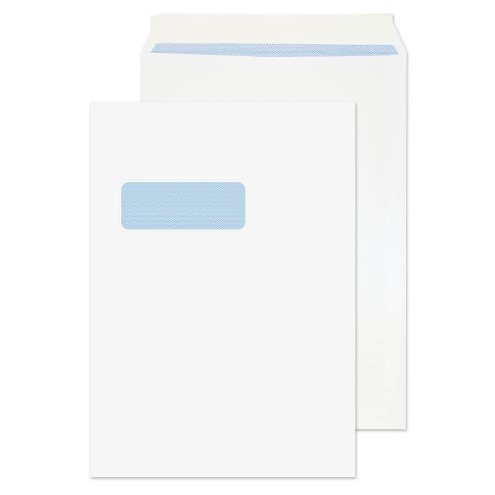 ValueX Pocket Envelope C4 Peel and Seal Window 100gsm White (Pack 250) - 23892 - NWT FM SOLUTIONS - YOUR CATERING WHOLESALER