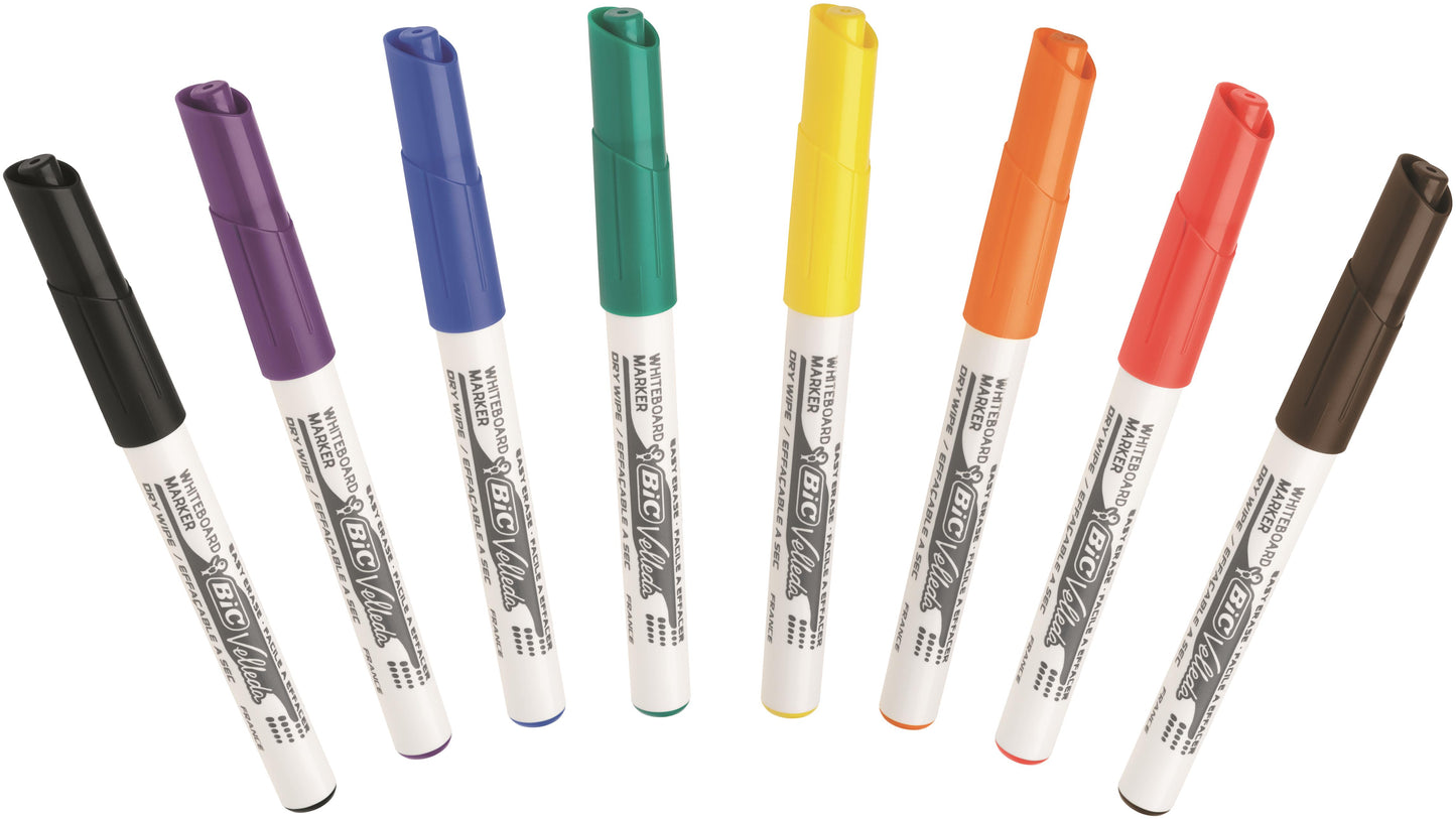 Bic Velleda 1741 Whiteboard Marker Bullet Tip 1.4mm Line Assorted Colours (Pack 8) - 9581661