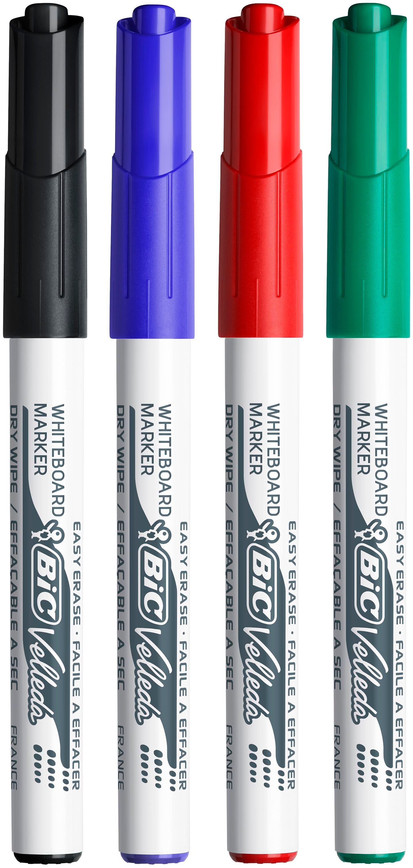 Bic Velleda 1741 Whiteboard Marker Bullet Tip 1.4mm Line Assorted Colours (Pack 4) - 9581501