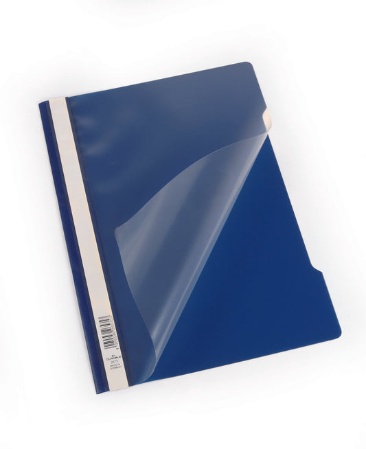 Durable Clear View Report Folder A4 Dark Blue (Pack 50) 257307 - NWT FM SOLUTIONS - YOUR CATERING WHOLESALER