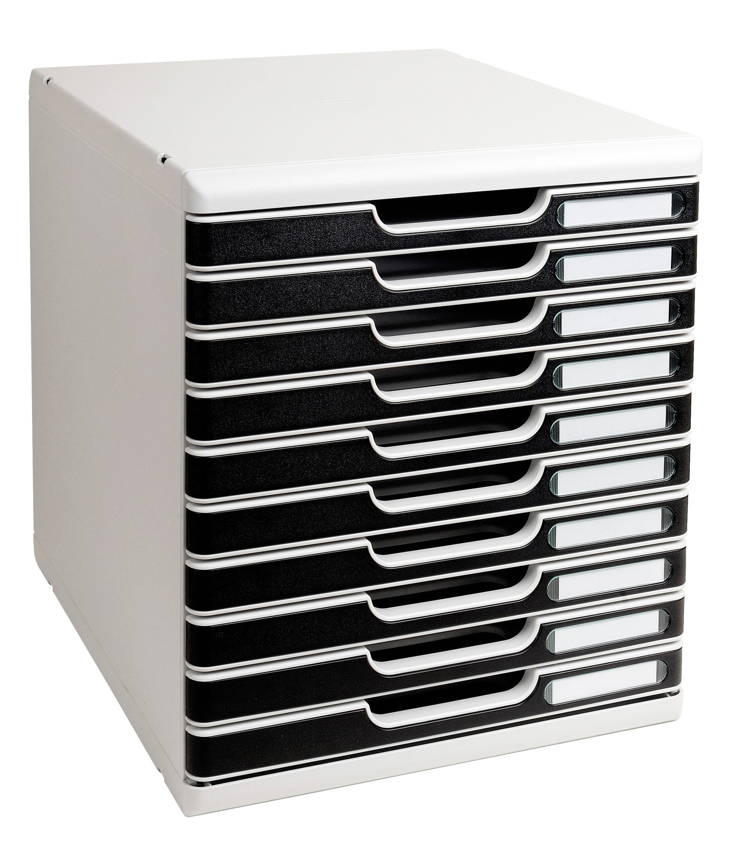 Exacompta Multidrawer System 10 x 26mm Drawers Light Grey/Black 350x288x320mm 302014D - NWT FM SOLUTIONS - YOUR CATERING WHOLESALER