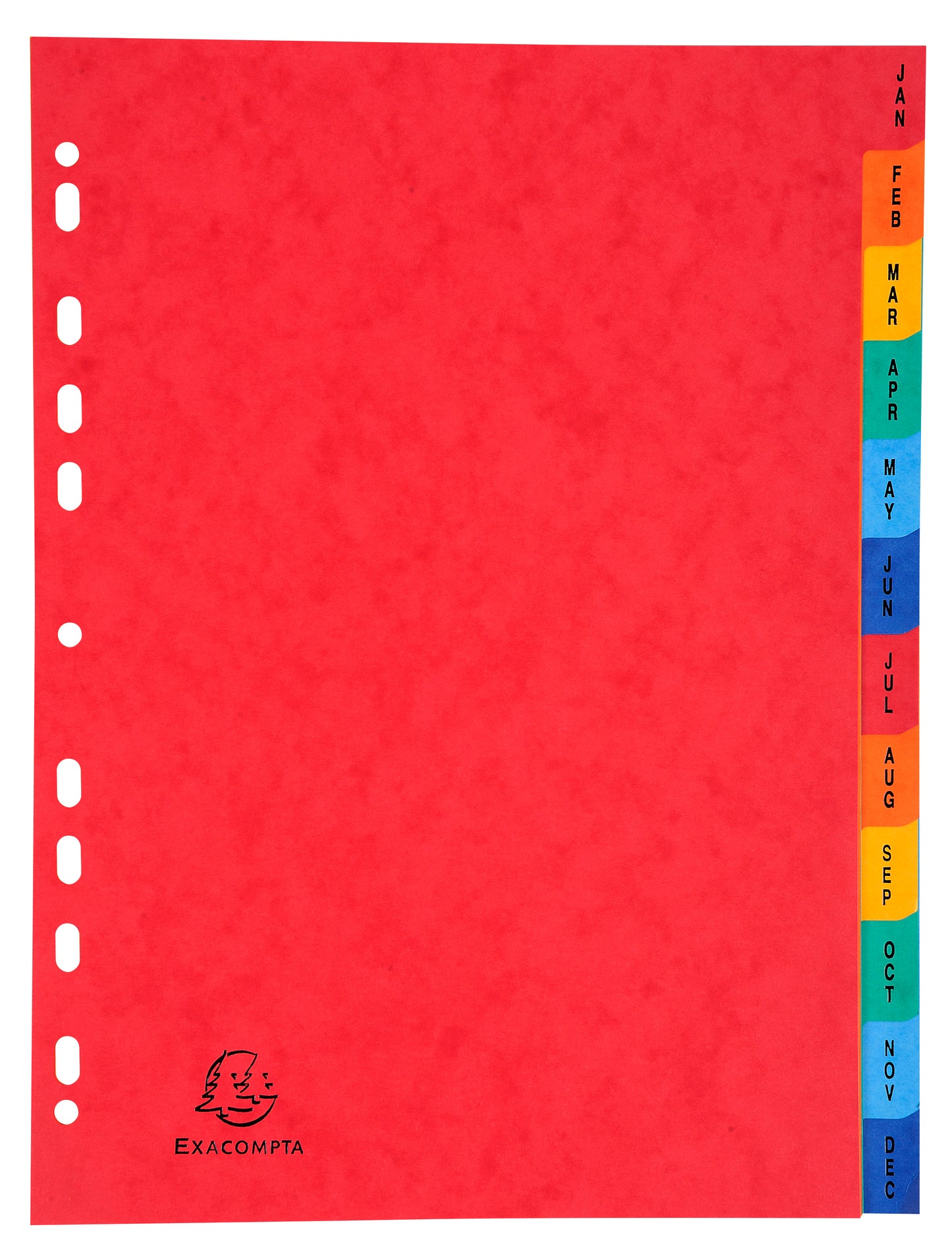 Exacompta Index Jan-Dec A4 225gsm Pressboard Assorted Colours - 3109Z