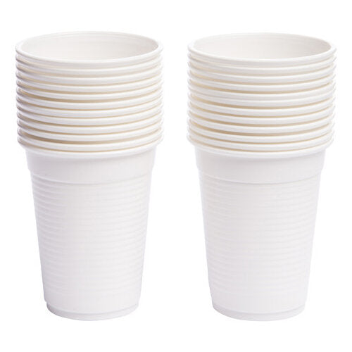 7oz White Plastic Water Cups 100's