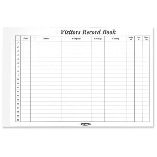 Concord A4 Landscape Refill for Visitors Book 50 Sheets - NWT FM SOLUTIONS - YOUR CATERING WHOLESALER