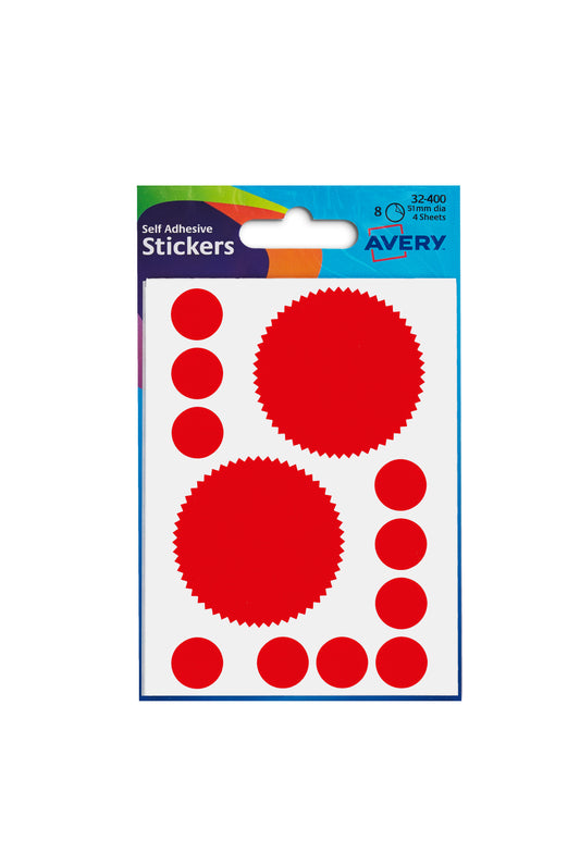 Avery Company Seal Label Red (Pack 80) 32-400 - NWT FM SOLUTIONS - YOUR CATERING WHOLESALER