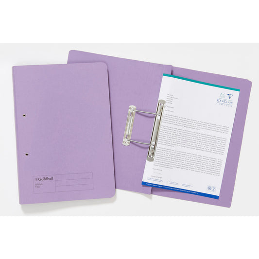 Guildhall Spring Transfer File Manilla Foolscap 285gsm Mauve (Pack 25) - 346-MVEZ - NWT FM SOLUTIONS - YOUR CATERING WHOLESALER