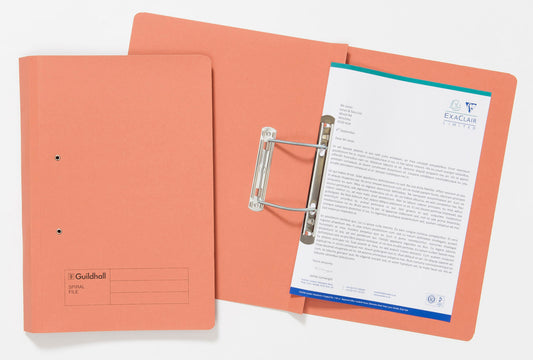 Guildhall Spring Transfer File Manilla Foolscap 285gsm Orange (Pack 25) - 346-ORGZ - NWT FM SOLUTIONS - YOUR CATERING WHOLESALER