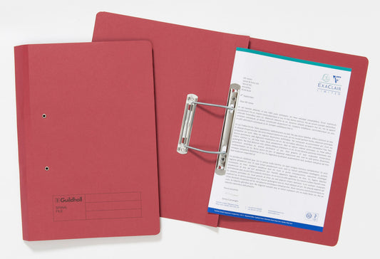 Guildhall Spring Transfer File Manilla Foolscap 285gsm Red (Pack 25) - 346-REDZ - NWT FM SOLUTIONS - YOUR CATERING WHOLESALER
