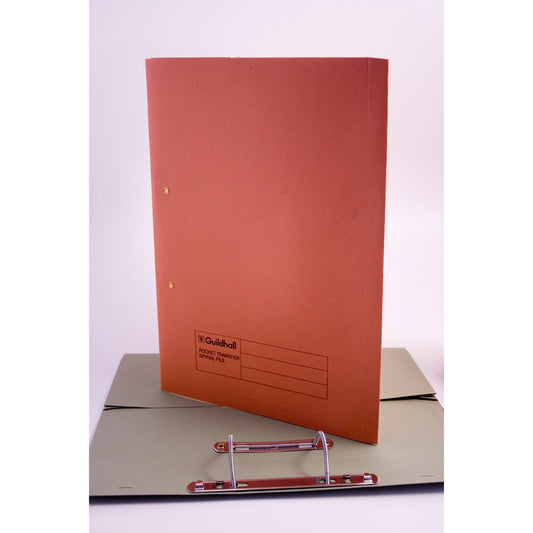 Guildhall Transfer Spring Transfer File Manilla Foolscap 315gsm Orange (Pack 25) - 349-ORGZ - NWT FM SOLUTIONS - YOUR CATERING WHOLESALER