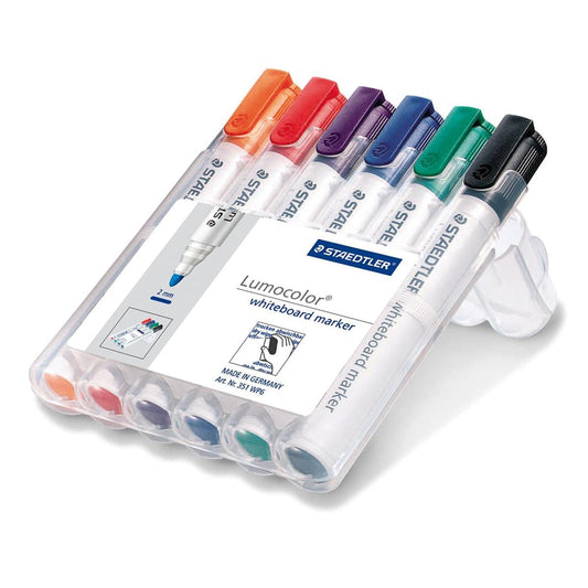 Staedtler Lumocolor Assorted Bullet Tip Whiteboard Markers Pack 6's - NWT FM SOLUTIONS - YOUR CATERING WHOLESALER