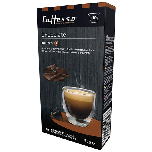 Caffesso Chocolate 10's (Nespresso Compatible Pods) - NWT FM SOLUTIONS - YOUR CATERING WHOLESALER