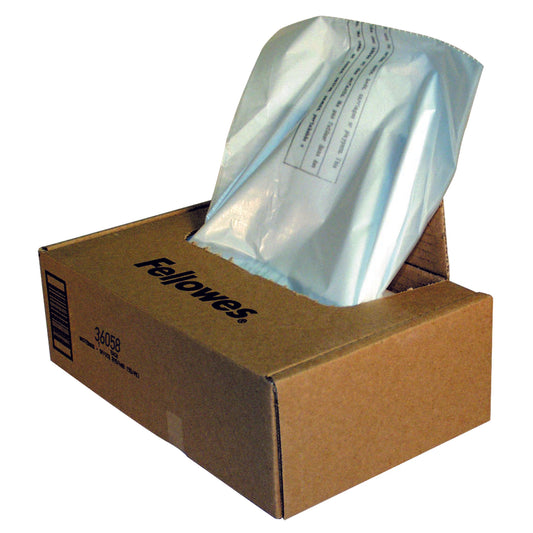Fellowes Shredder Waste Bag 121-143 Litre Clear (Pack 50) 3605801 - NWT FM SOLUTIONS - YOUR CATERING WHOLESALER
