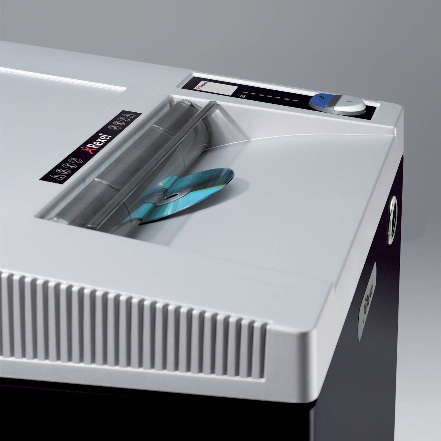 Rexel Wide Entry RLWX25 Cross Cut Shredder 175 Litre 26 Sheet Black/Silver 2103025