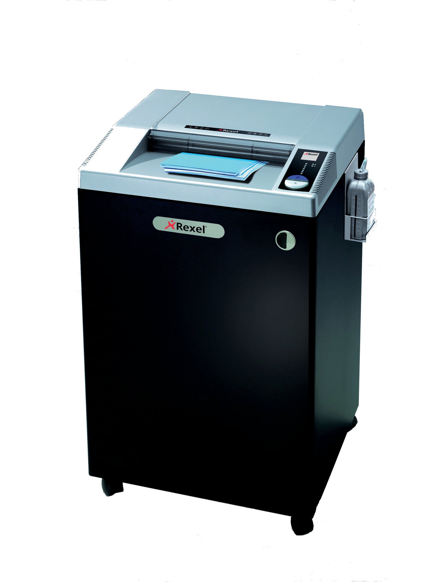 Rexel Wide Entry RLWM26 Cross Cut Shredder 175 Litre 26 Sheet Black/Silver 2103026 - NWT FM SOLUTIONS - YOUR CATERING WHOLESALER